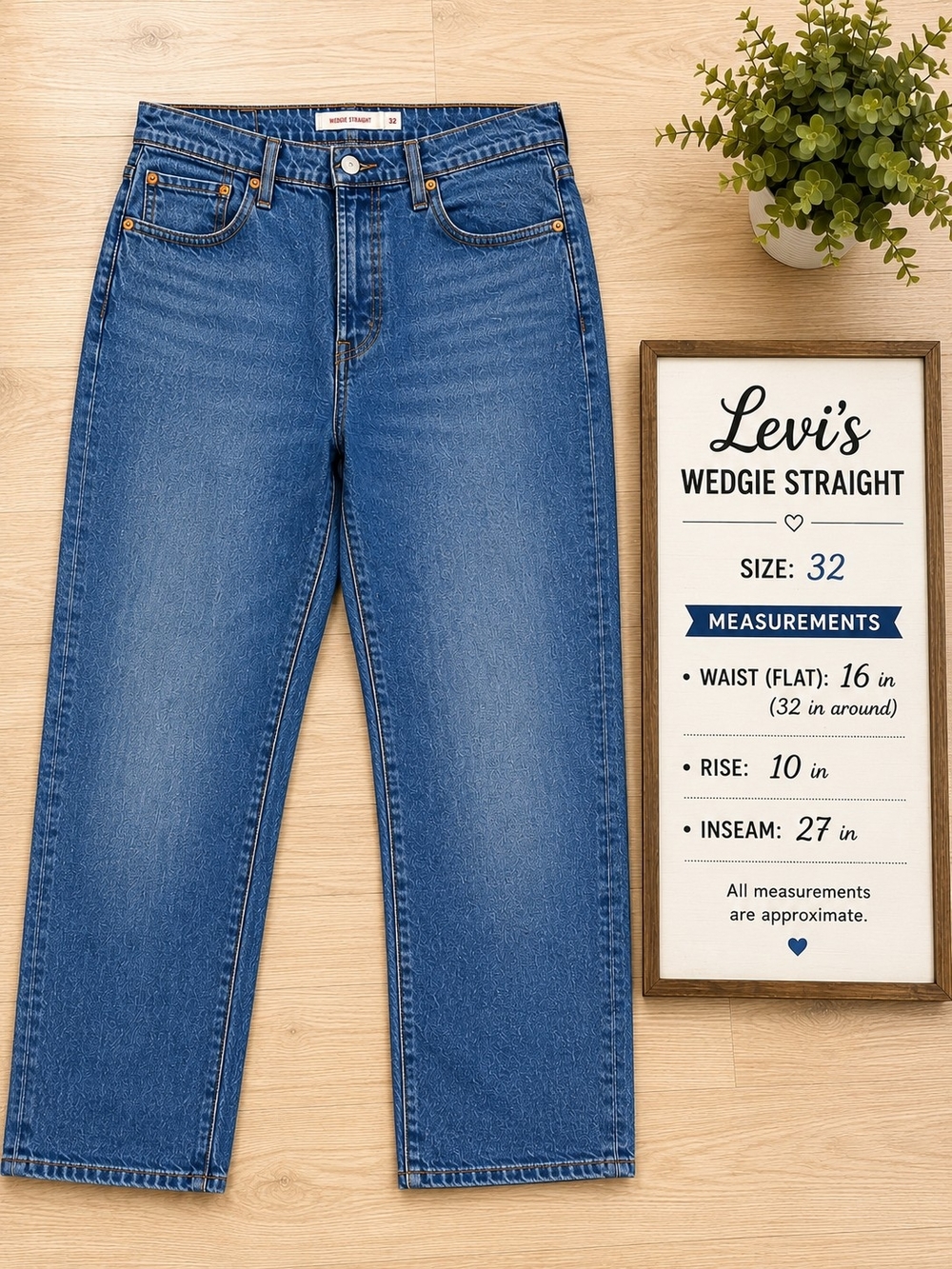 Levi's Wedgie Straight Blue Denim Jeans